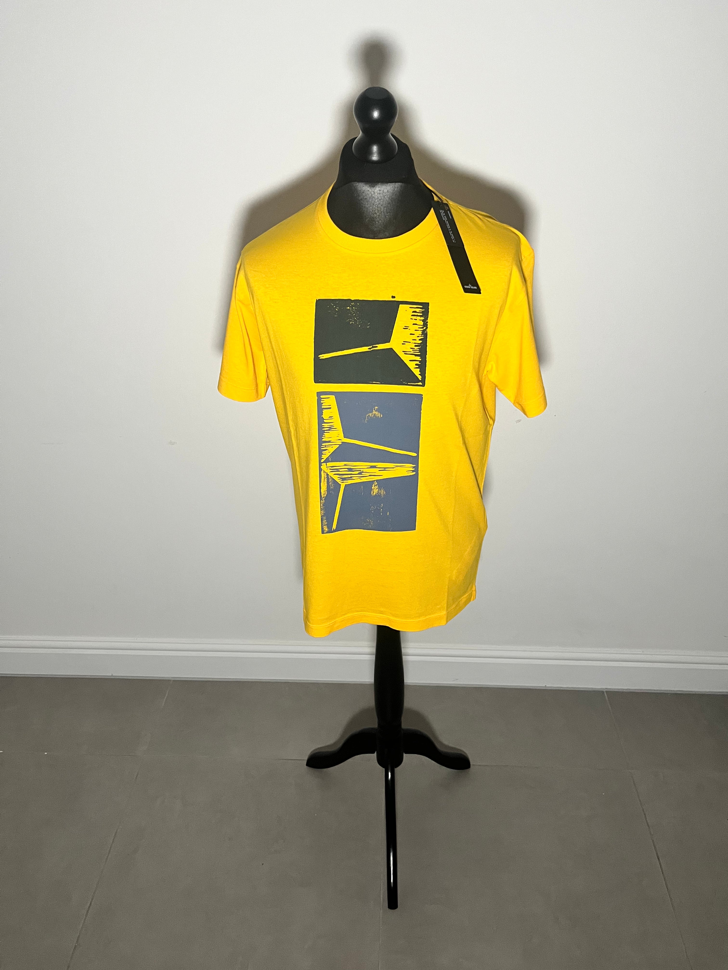 Stone Island Xilographia One T Shirt Yellow CasualCentral