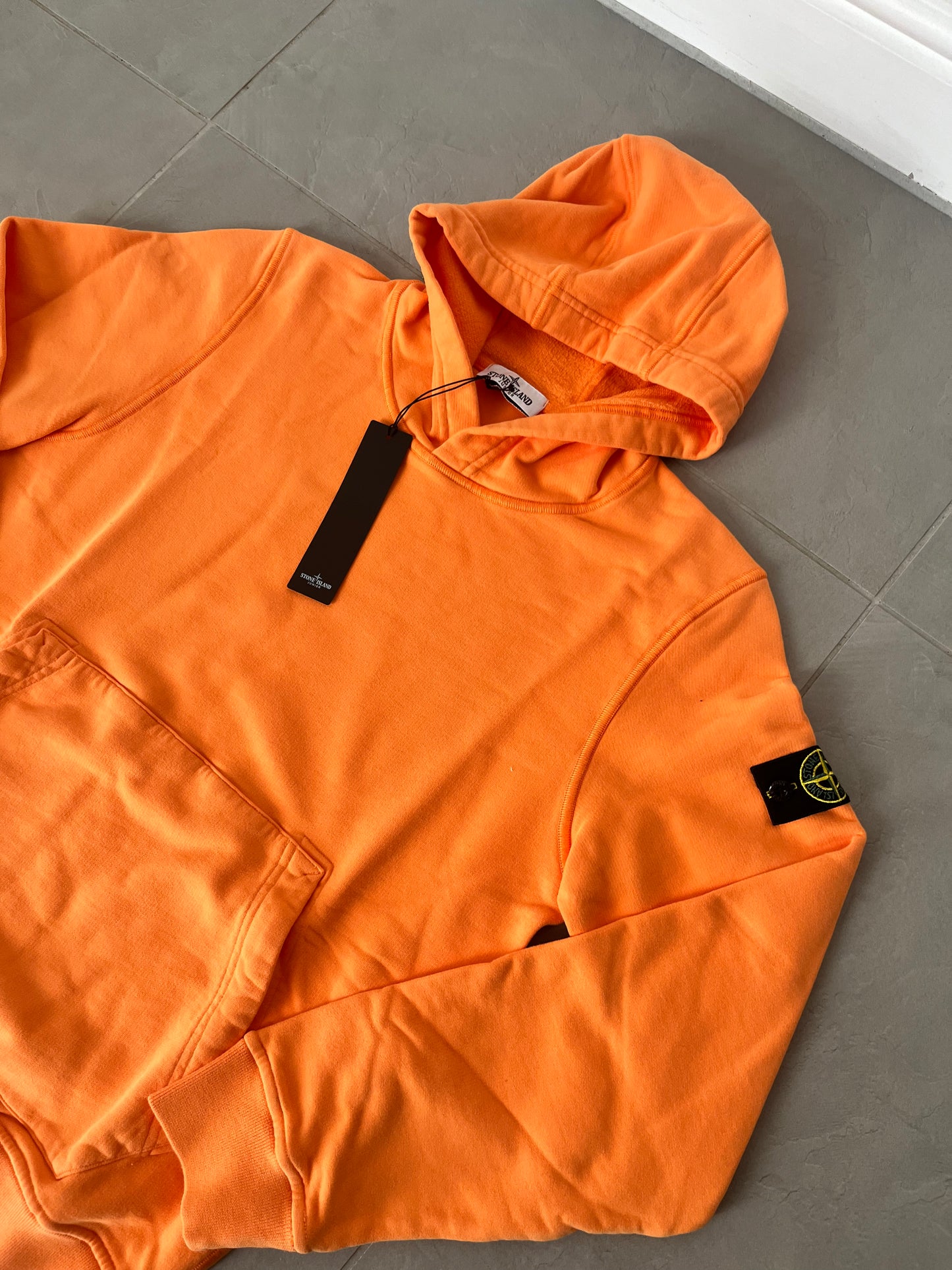 Stone Island Junior Popover Hoodie (Orange)