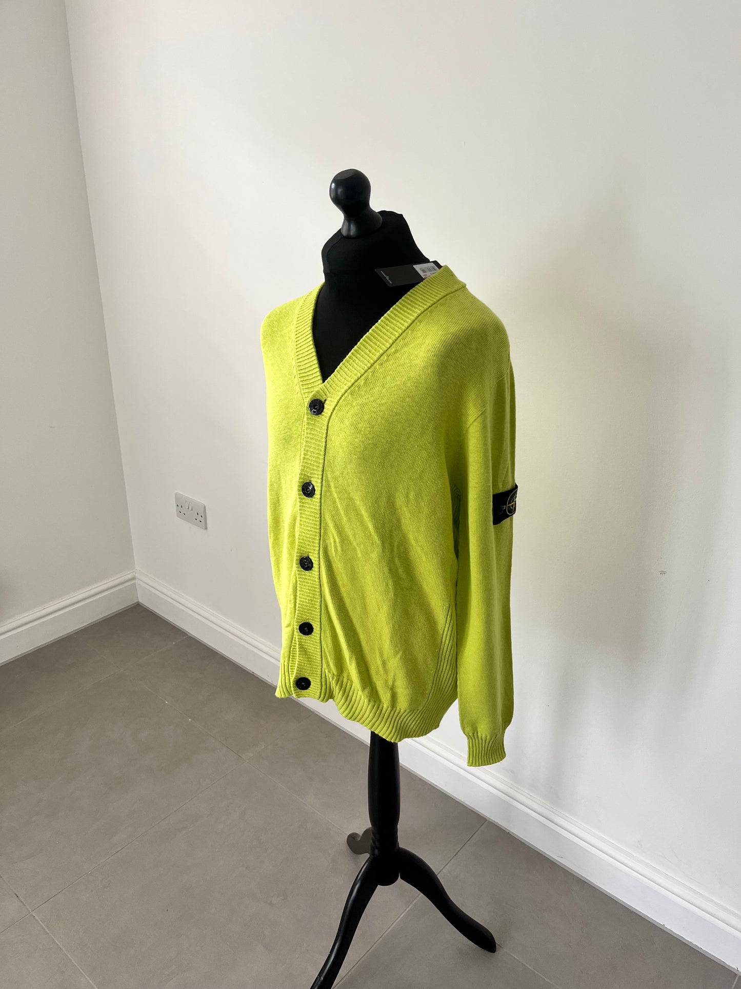 Stone Island Cotton Nylon Cardigan (Lime)