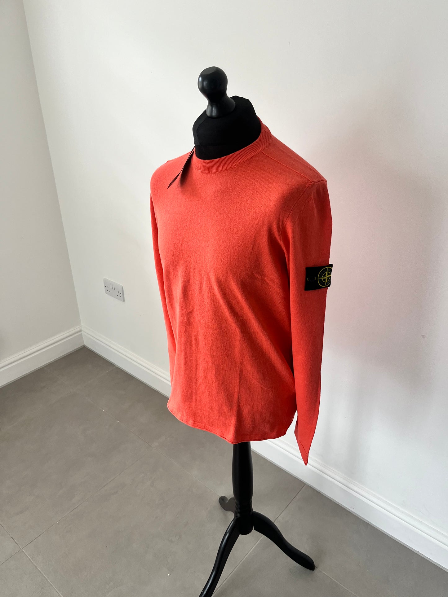 Stone Island Soft Cotton Knit Sweatshirt (Orange)