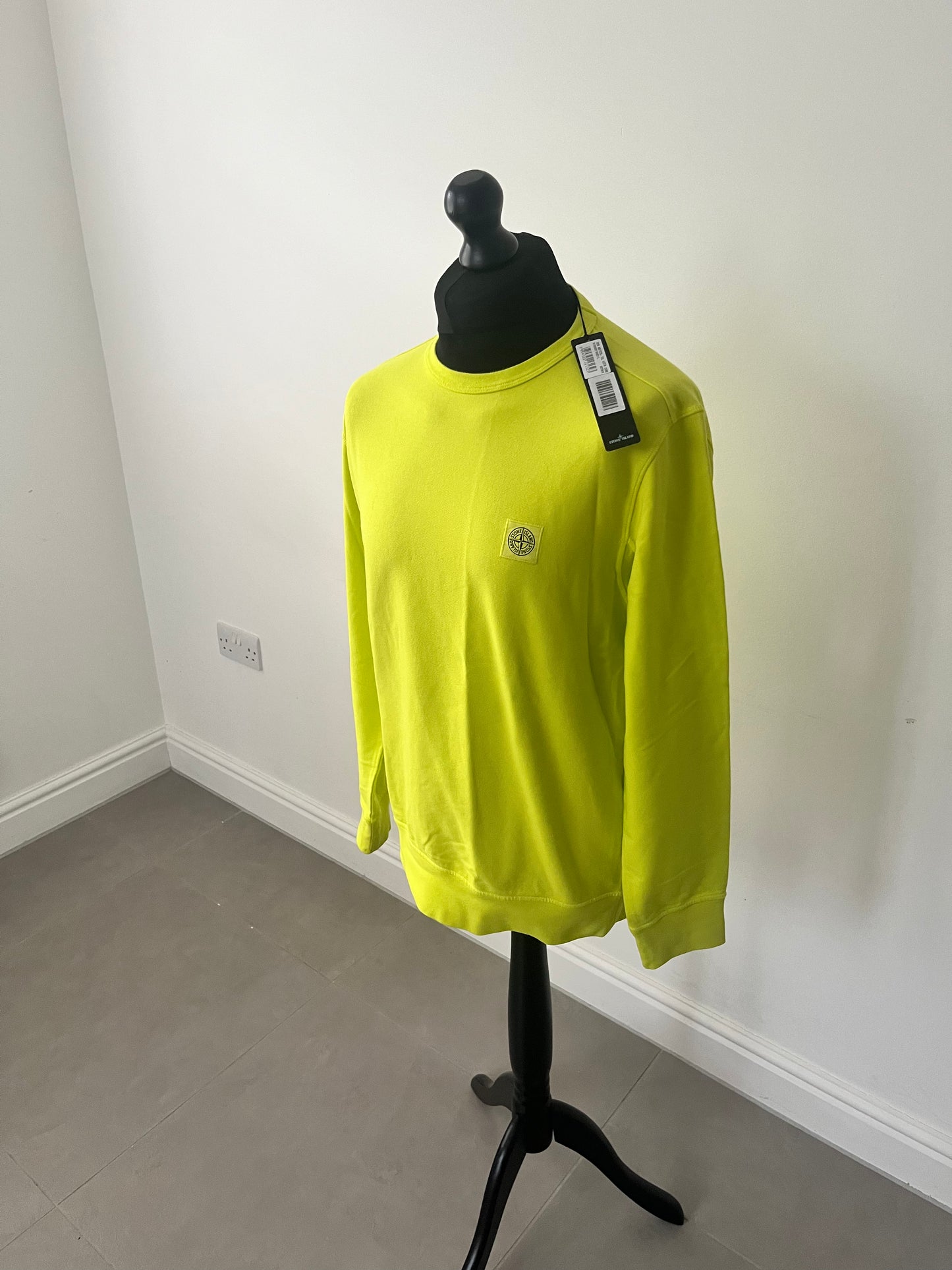 Stone Island Logo Patch Sweatshirt (Lime Green)