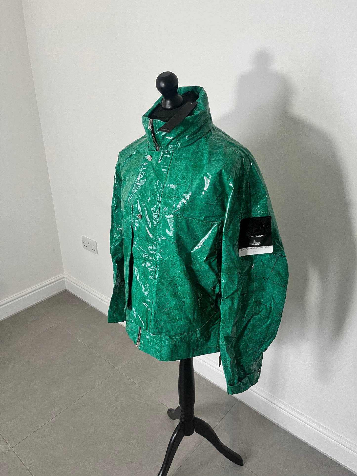 Stone Island Glass Poplin Double Face Print  (Mint)