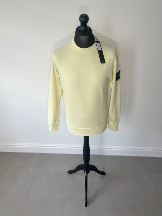 Stone Island Brushed Cotton Crewneck Sweatshirt (Butter)