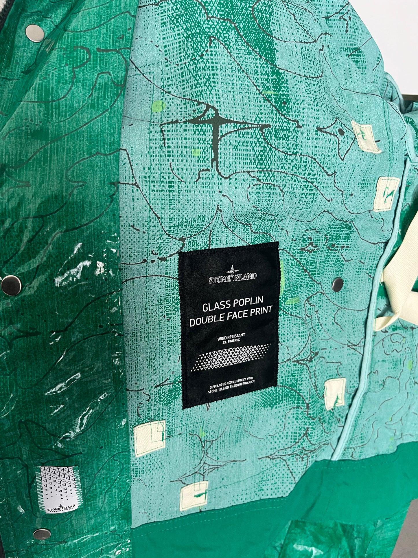 Stone Island Glass Poplin Double Face Print  (Mint)