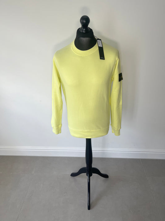 Stone Island Brushed Cotton Crewneck Sweatshirt (Lemon)