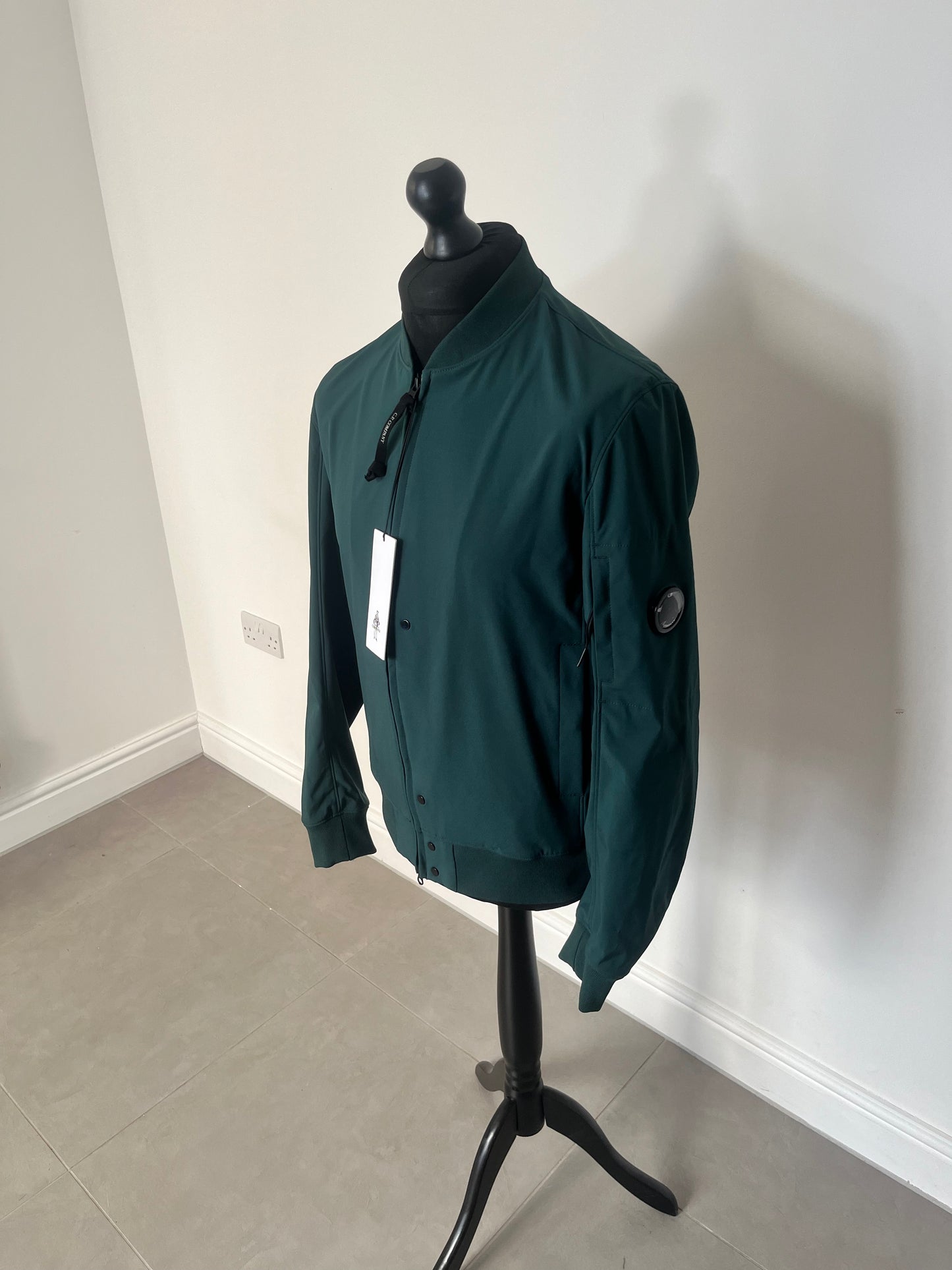 C.P. Company Shell Arm Lens Bomber Jacket (Green)