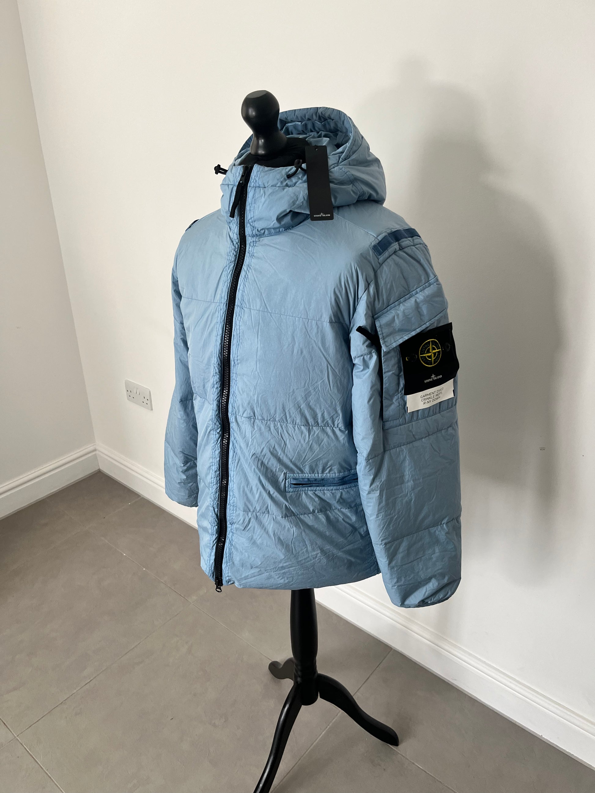 Stone Island Garment Dyed Crinkle Reps R NY Down Powder Blue