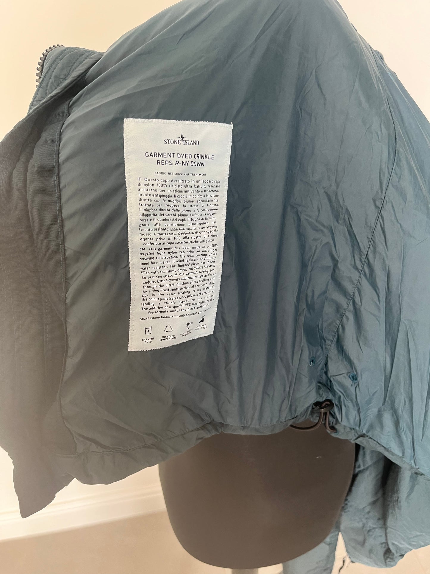 Stone Island Garment Dyed Crinkle Reps R-NY Down (Dark Green)