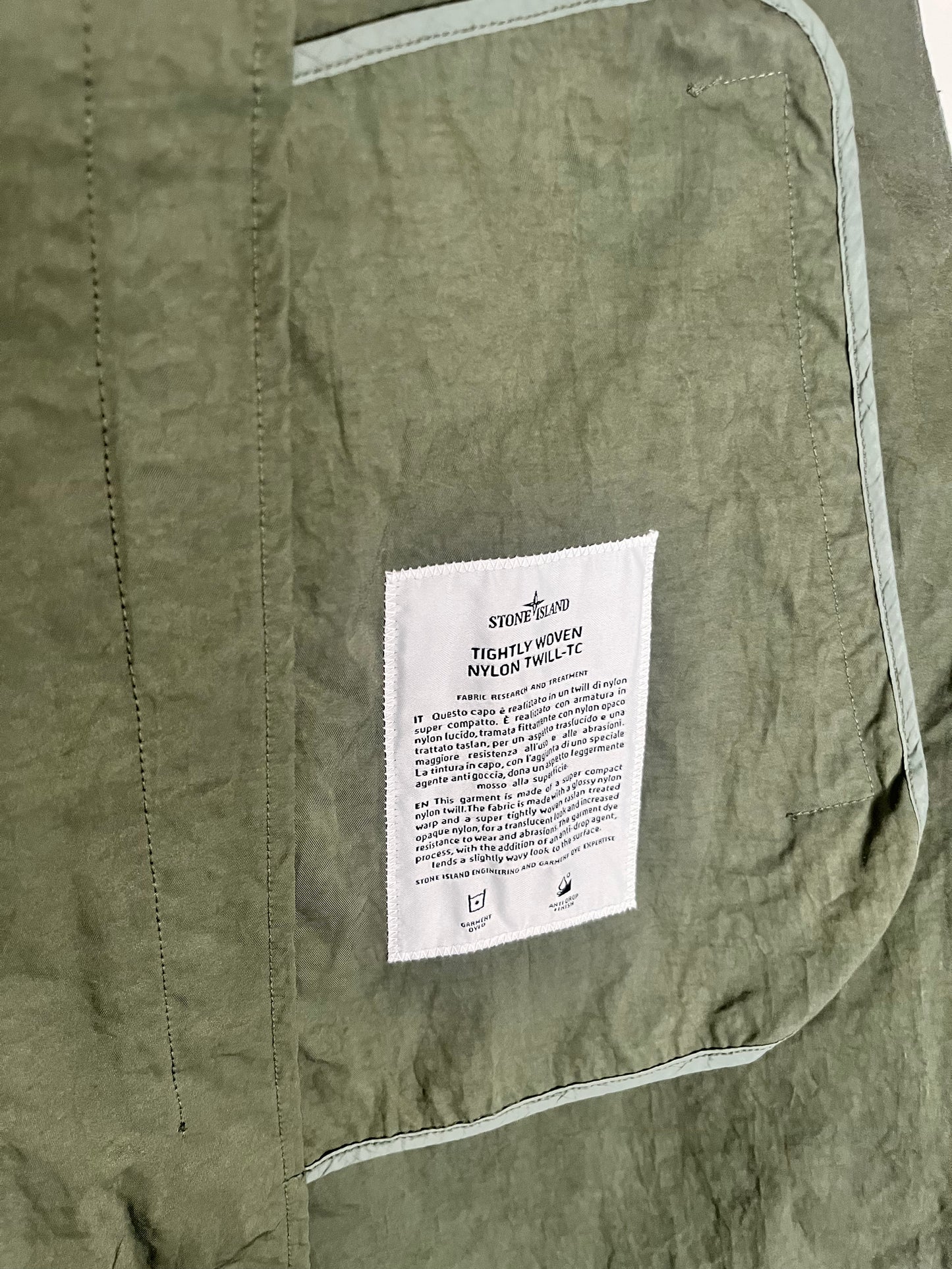 Stone Island Tightly Woven Nylon Twill-TC (Olive)