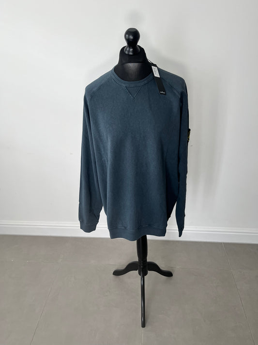 Stone Island Garment Dyed Old Effect Sweatshirt (Avio Blue)