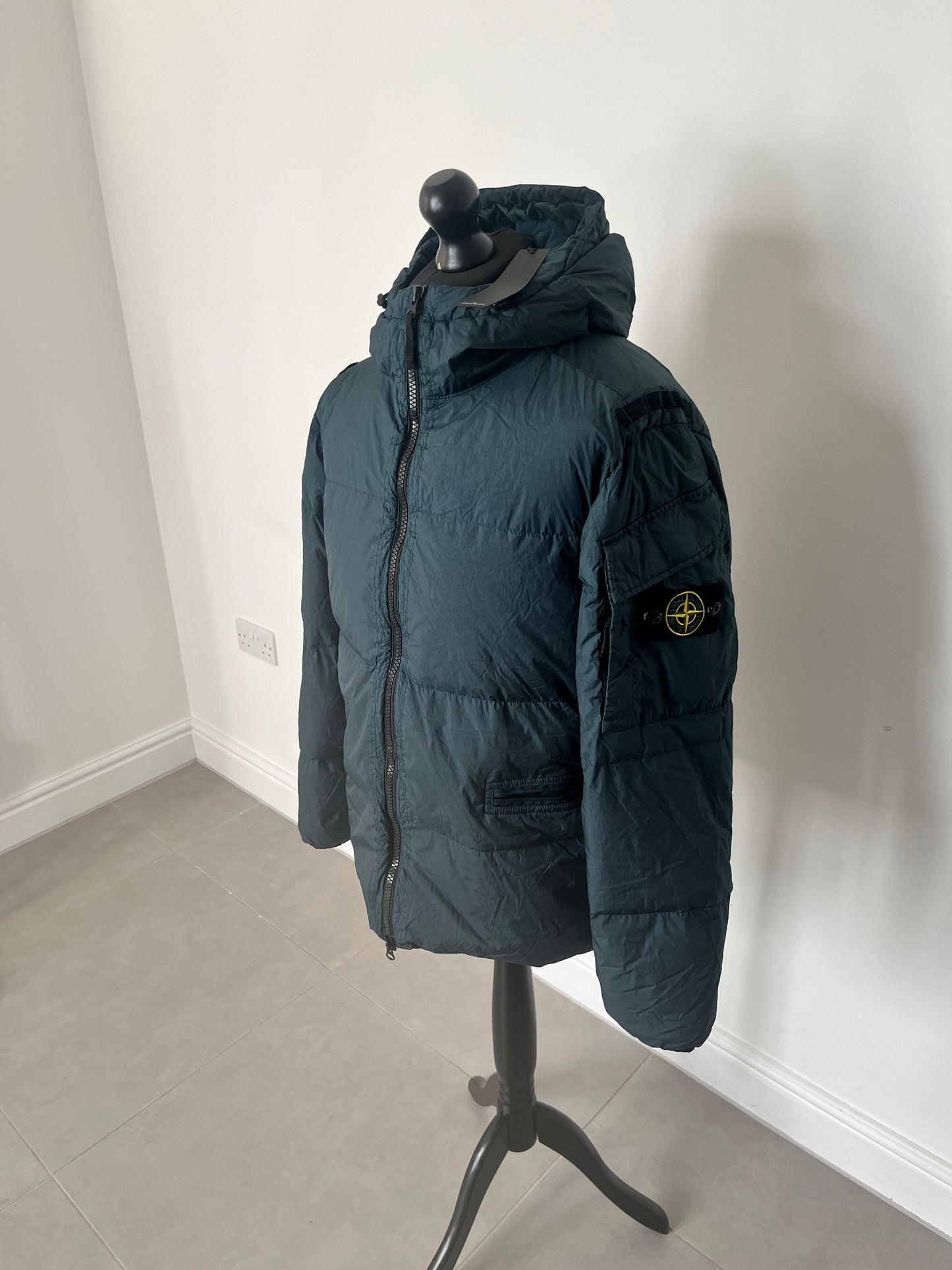 Stone Island Garment Dyed Crinkle Reps R-NY Down (Dark Green)