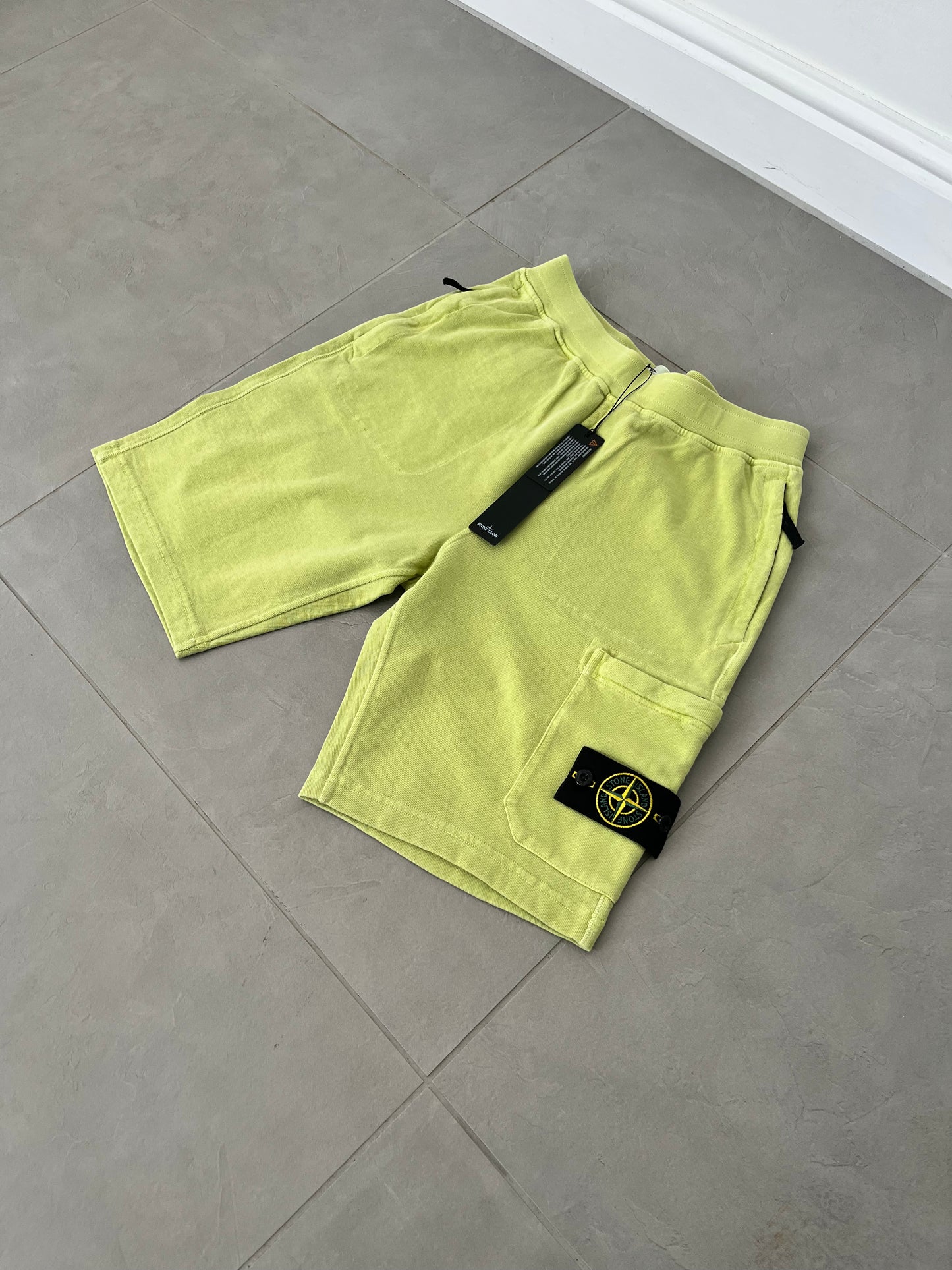 Stone Island Garment Dyed Old Effect Sweat Shorts (Lemon)